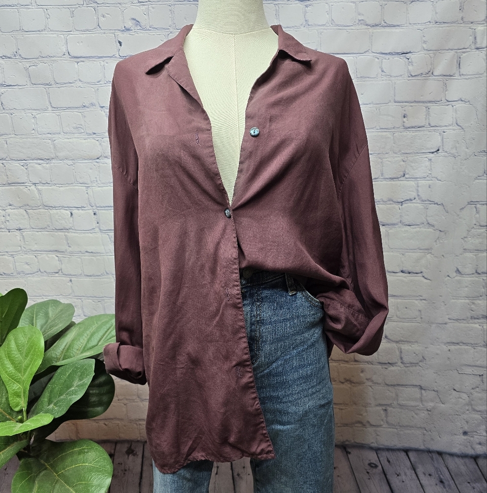 1990s Diane Gilman For Soliloquy Silk Button Up - Medium